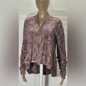 APT 9 PURPLE ZIGZAG WOMENS APT 9 PURPLE ZIGZAG CARDIGAN